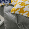 皮尔卡丹(Pierre Cardin)家纺 双面舒暖绒四件套加厚水晶珊瑚绒保暖法兰绒床上用品床单被套 浅芥末点点 适用1.5/1.8m床-被套2.0*2.3m