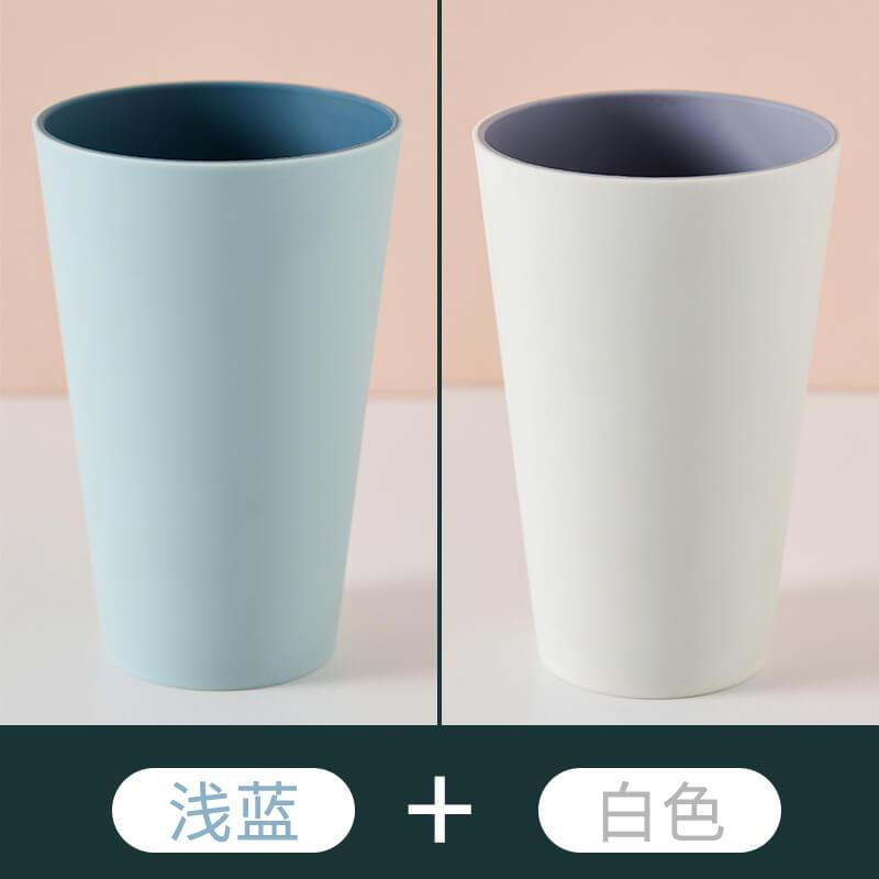 家用刷牙杯--北欧简约旅行漱口杯情侣洗漱杯套装创意儿童牙缸杯 长款平滑款漱口杯北欧浅蓝+北欧灰白