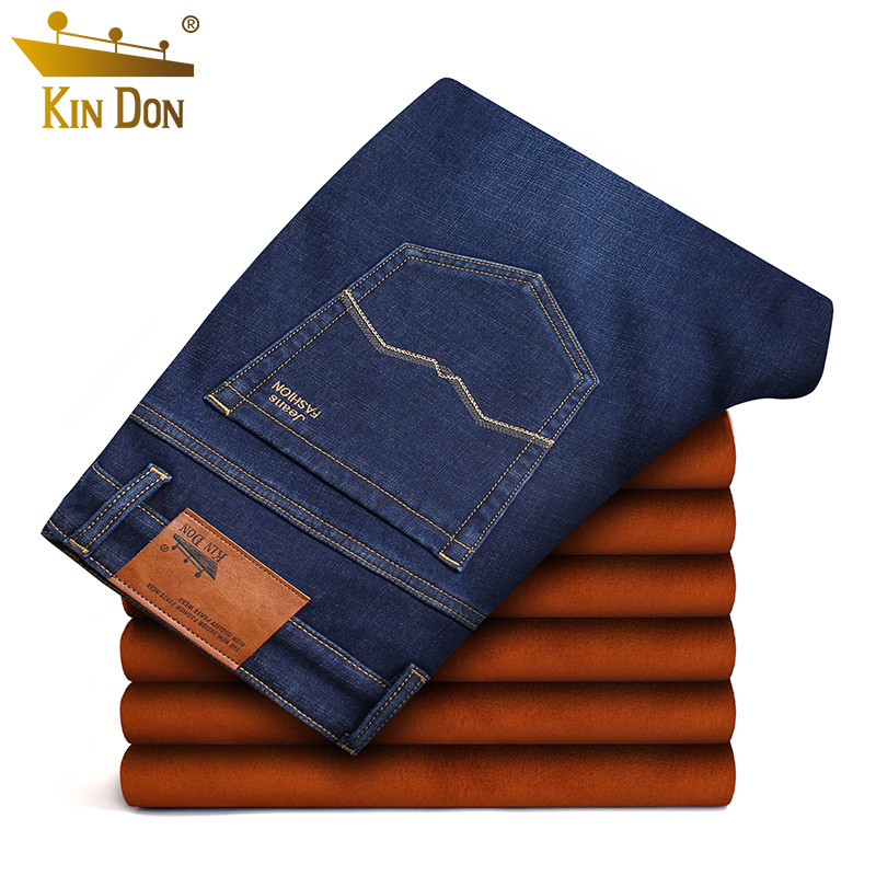 金盾(KIN DON)2019夏季新款男士牛仔裤男短裤弹力直筒宽松舒适薄款男士中裤牛仔裤 男休闲短裤男-2 JD8064-2蓝色【加绒】 29(2尺2)