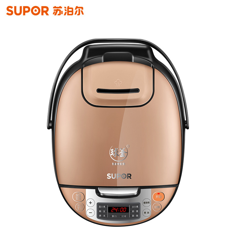 SUPOR苏泊尔 电饭煲SF40FC333 4L升微电脑式 陶晶球釜内胆3-6人电饭锅底盘加热 预约功能
