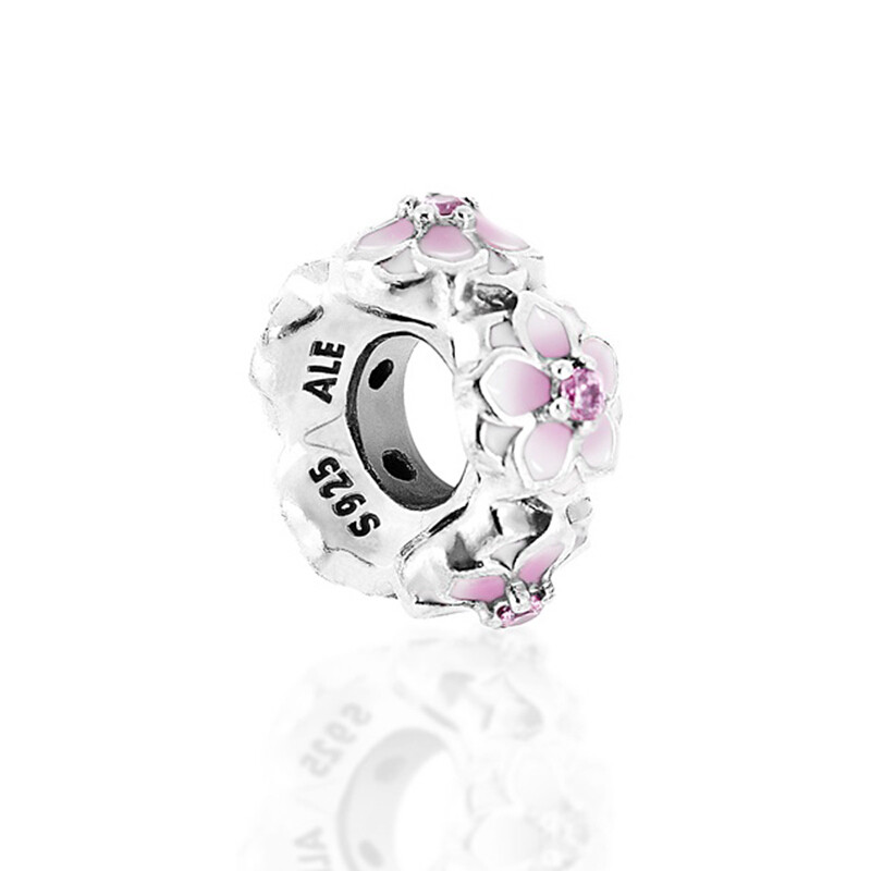 潘多拉 PANDORA 时尚粉色木兰花环串珠女 792088PCZ 粉色
