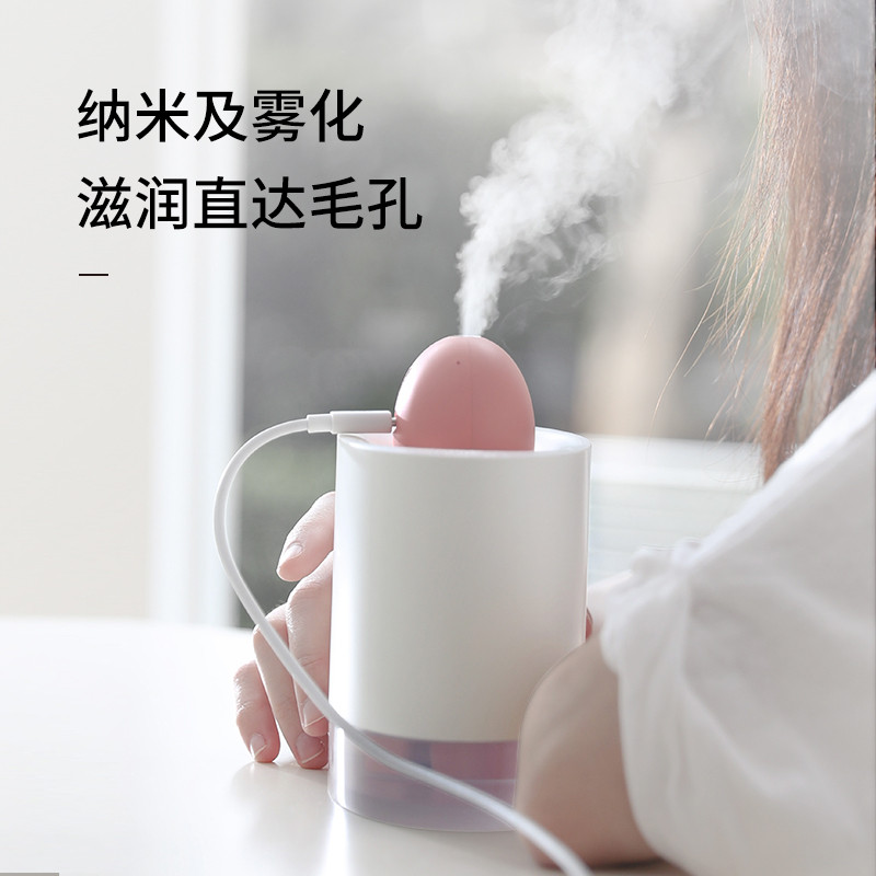 SOLOVE素乐加湿器 小巧便携 纳米雾化 高温高频 过滤杀菌 usb充电 分离式 自动断电 静音便携 蒸发式H5白色