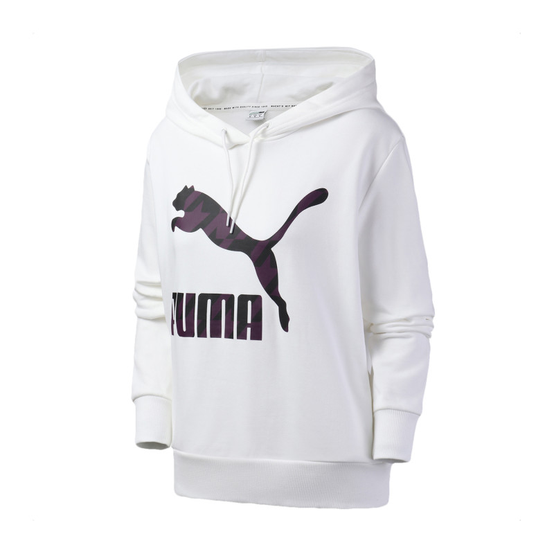 PUMA彪马女装运动服休闲针织连帽卫衣597073. S 59707302彪马白