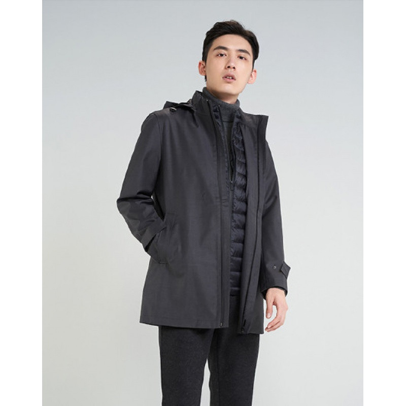 鄂尔多斯ERDOS 羊毛可拆卸男式羽绒服