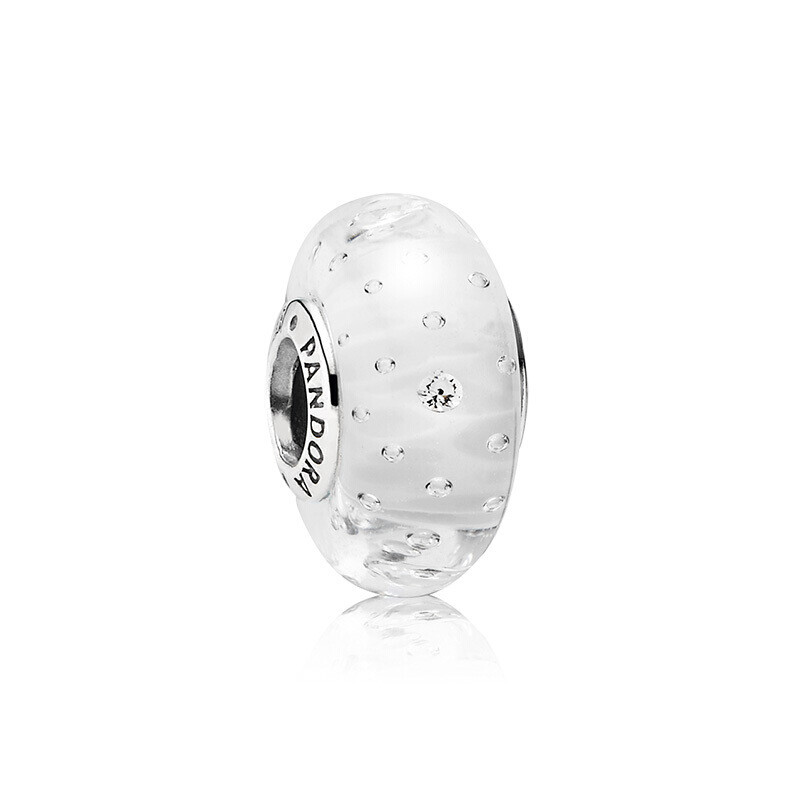 PANDORA 潘多拉 925银白色气泡琉璃 791617CZ 白色