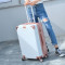 Anyway.go旅行箱女男密码拉杆箱万向轮皮箱子24寸登机行李箱A707 24寸 白配玫瑰金