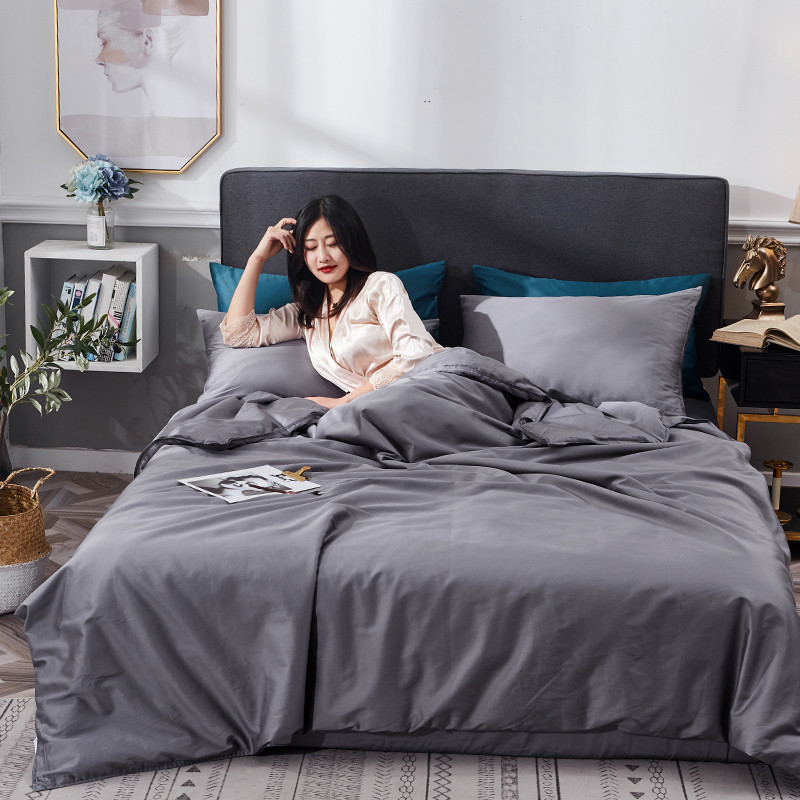唛乐斯Mallas 纯色简约高支全棉桑蚕丝榨蚕丝被 蚕丝夏被蚕丝冬被标准2米加大2.2米被芯 2.2*2.4m6.5斤 深空灰色（100%长丝桑蚕丝）