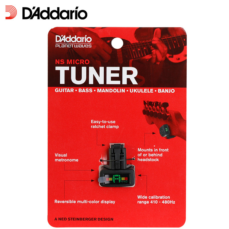 达达里奥（D’Addario）PW-CT-12 迷你尤克里里贝斯民谣木吉他电吉他调音器调音表校音器美国原装进口 黑色