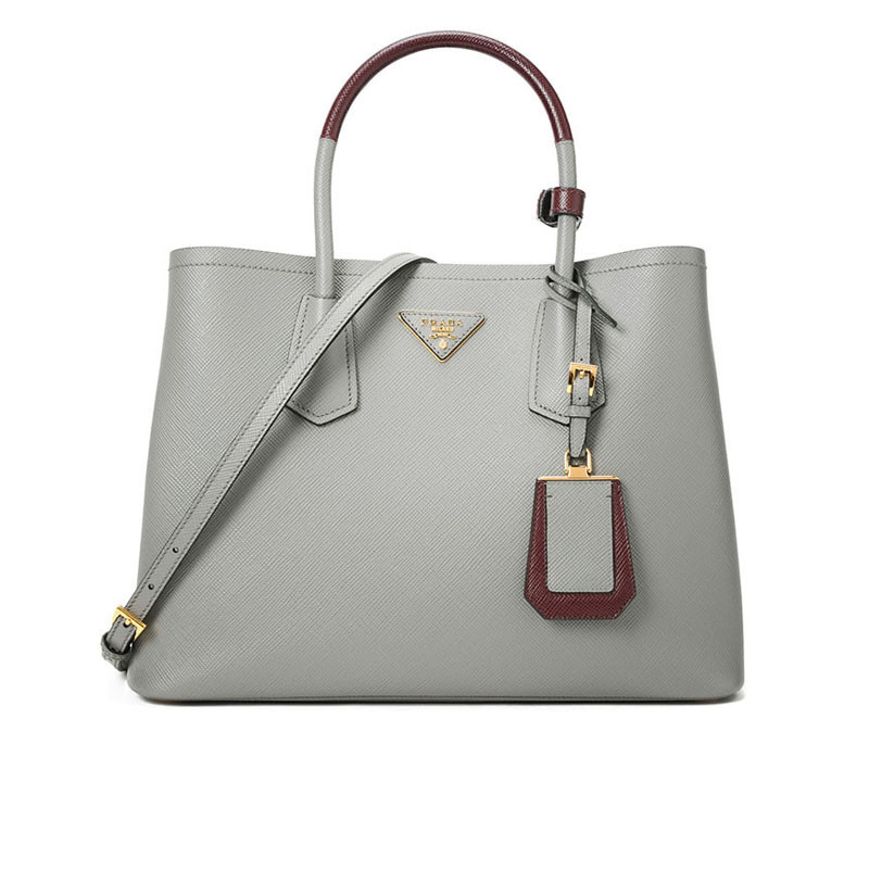 Prada Double 手拎包 中号 1BG775 OOM 星空灰