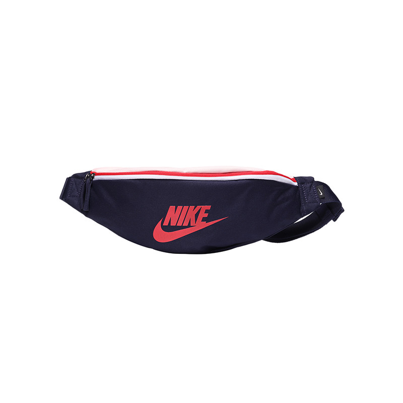 NIKE耐克男包女包户外健身训练多功能腰包跑步挎包BA5750. BA5750-498黑蓝+回声粉+金属大学红