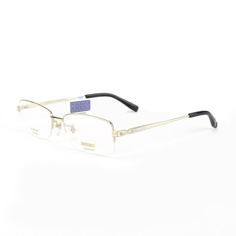 SEIKO精工 眼镜框男款半框钛材质经典系列眼镜架近视配镜光学镜架 HT01080 55mm 25金色