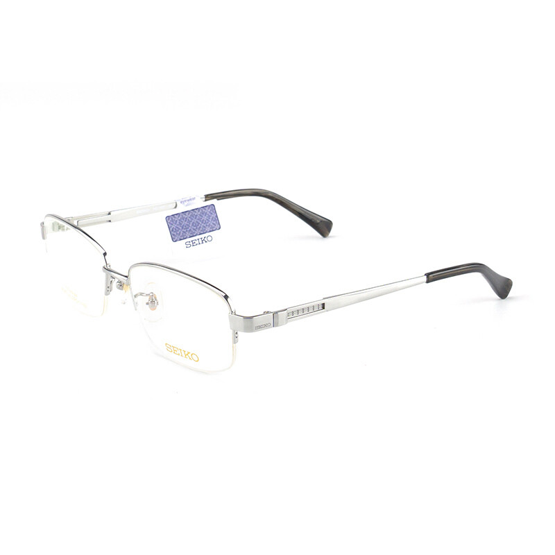 SEIKO精工 眼镜框男款半框钛材质经典系列眼镜架近视配镜光学镜架HC1027 54mm 02银色