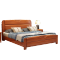 实木床新中式卧室宿舍公寓单人床双人橡胶木床1.2*2.0米 海棠色