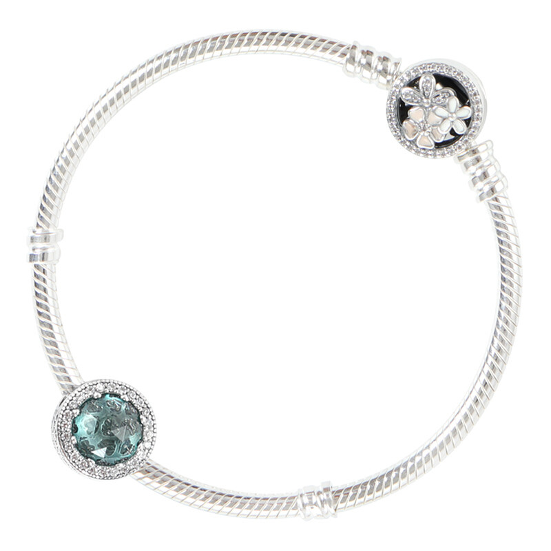 PANDORA 潘多拉 绿色闪耀水晶质感串珠手链 JY0838-18cm 绿色