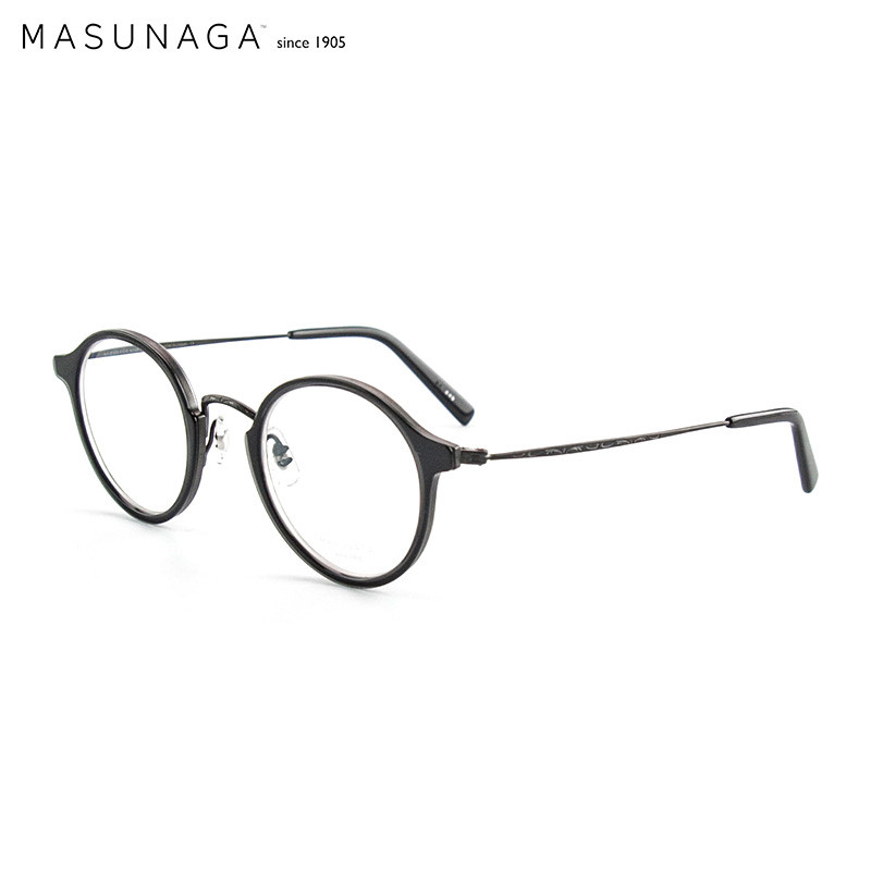 MASUNAGA增永眼镜男女手工复古全框眼镜架配镜近视光学镜架GMS-826 #49黑色