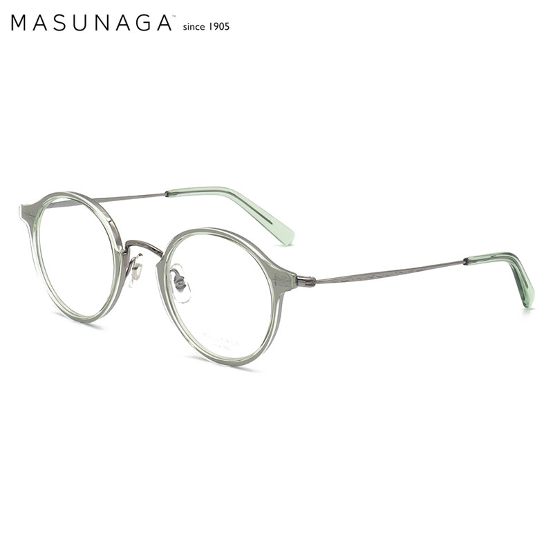 MASUNAGA增永眼镜男女复古手工全框眼镜架配镜近视光学镜架GMS-826 #49黑色