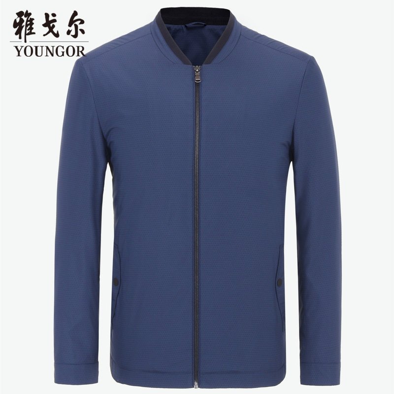 Youngor/雅戈尔秋季新品男士时尚都市藏青色男士风衣408FQA 藏青 175/96A