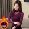无畏衣衣2020新款女冬装韩版长袖加厚蕾丝衫女加绒打底衫上衣内搭洋气保暖雪纺小衫 58830（蓝色加绒加厚) XL