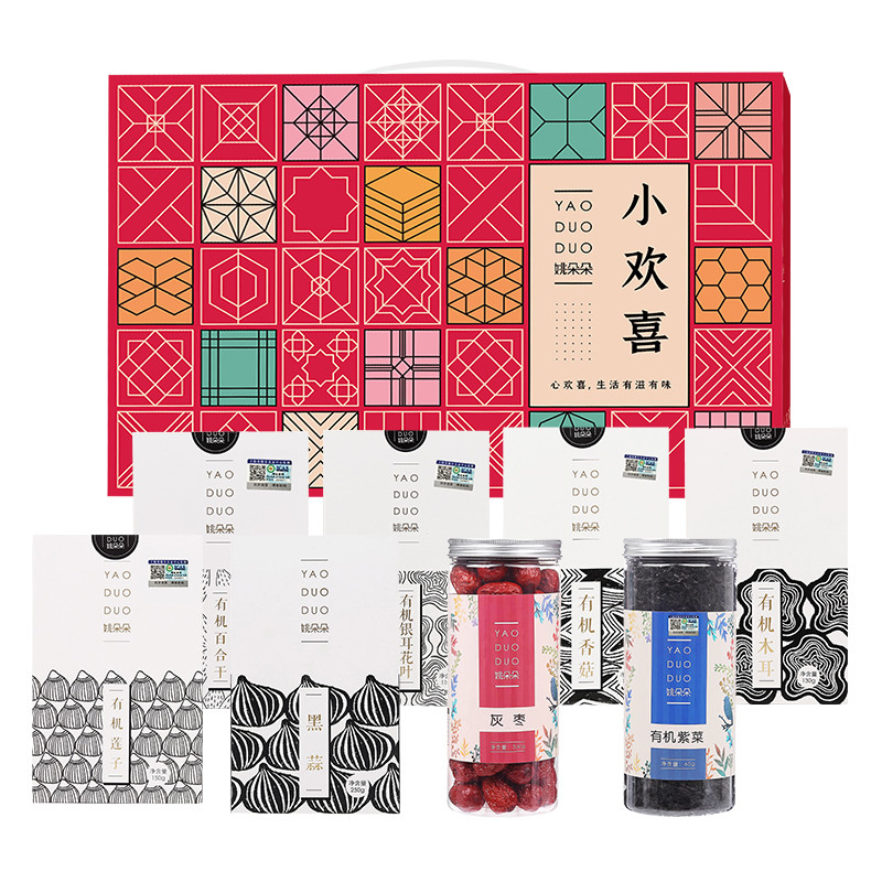 姚朵朵小欢喜干货菌菇礼盒1330g年货礼盒送礼礼盒