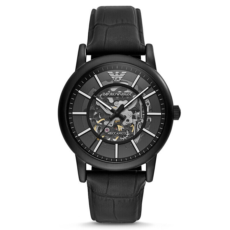 阿玛尼(EMPORIO ARMANI)手表 全自动机械镂空时尚商务男表机械表 AR60008 AR60008