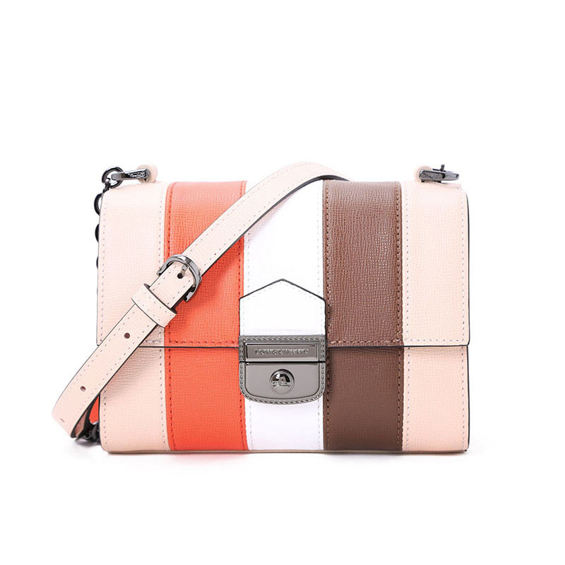 LONGCHAMP/珑骧 女包Effrontee多色条纹拼接斜挎邮差包 1314 拼色