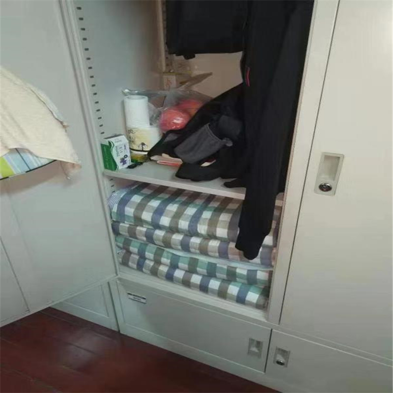 三迪 更衣柜大衣柜子1100*500*1950 8mm厚 灰白色 灰白色