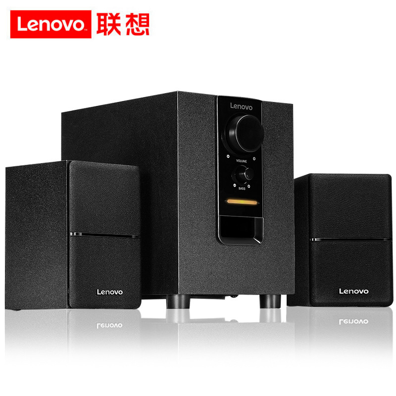 联想（Lenovo） 1630桌面2.1有源音箱多媒体音响 台式机笔记本电脑音箱木质低音炮 黑色