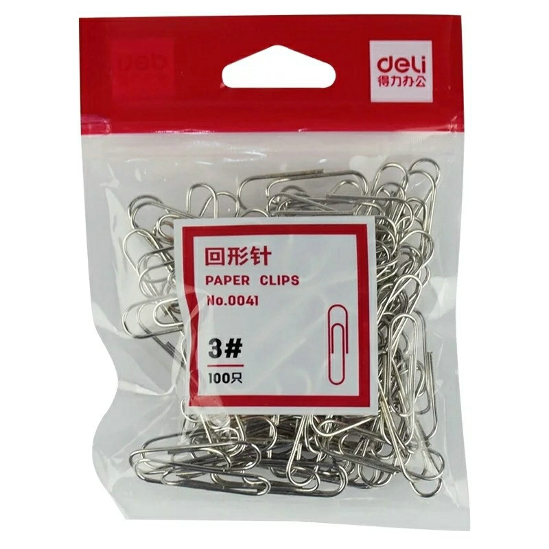 TSD 得力(deli) 0041 3# 回形针 29mm 100枚/包 5包/组（销售单位：组）