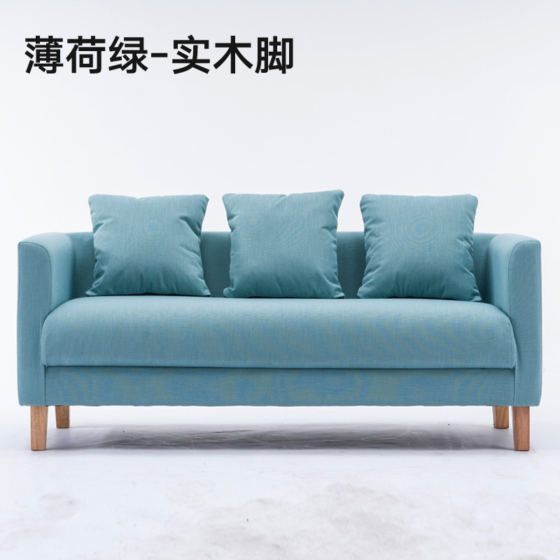 特价卧室小沙小 型客厅网吧租房服装店 单人沙发椅双人布艺小户型沙发 1.28米长加大版双人（备注颜色）