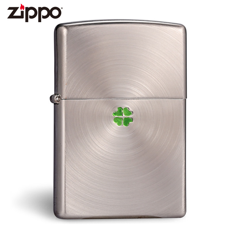 zippo正版正版打火机 轮回标志盔甲机正品防风煤油创意火机送男友 轮回幸运草-盔甲银色
