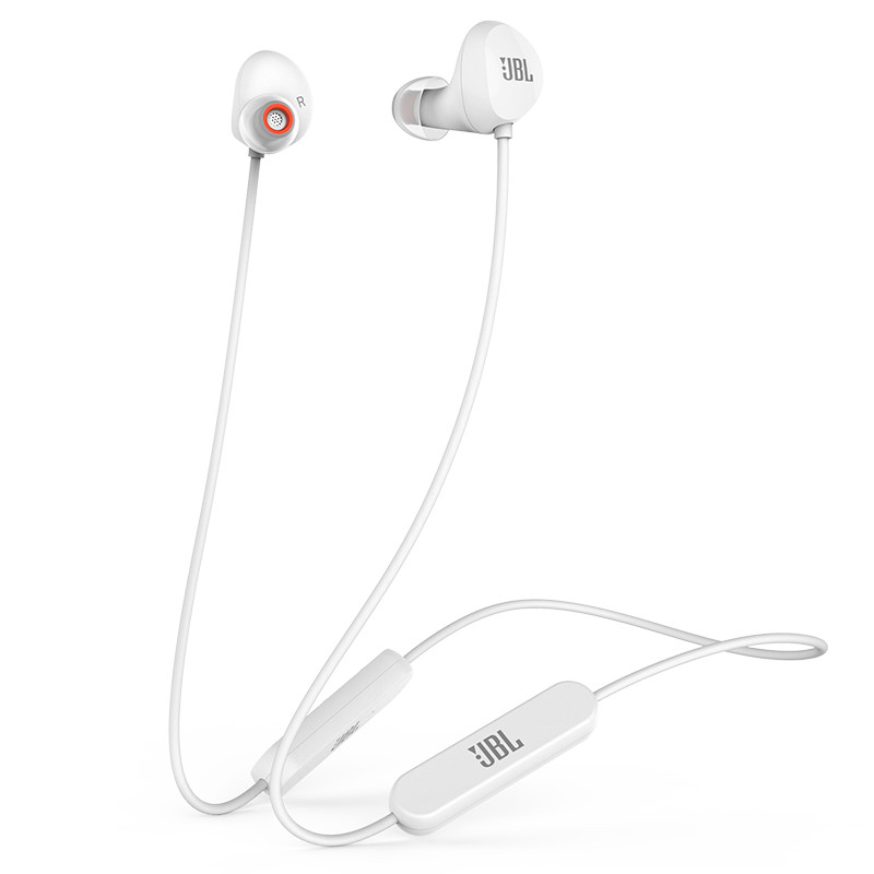 JBL C125BT无线蓝牙耳机 入耳式运动耳机 磁吸颈挂式 珠光白