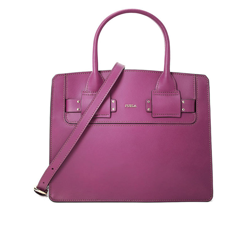 FURLA/芙拉 女士LUCKY纯色手拎斜挎包 BLL8 酒红色