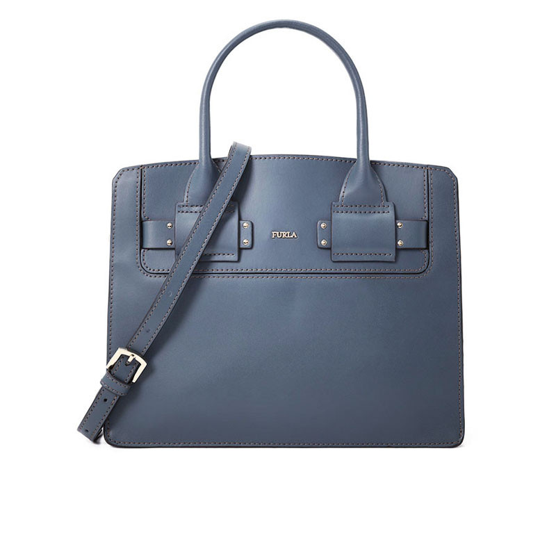 FURLA/芙拉 女士LUCKY纯色手拎斜挎包 BLL8 海军蓝