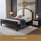 拉菲伯爵 床 现代床 床双人床 卧室家具美式 高端美式床 皮床 婚床 实木床 木质皮质床 C款1.5m单床+床头柜*2+床垫+妆台凳+衣柜