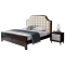 拉菲伯爵 床 现代床 床双人床 卧室家具美式 高端美式床 皮床 婚床 实木床 木质皮质床 B款1.8m单床+床头柜*2