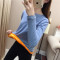 懒惰风加绒/不加绒可选牛油果绿圆领毛衣女秋冬外穿宽松套头线衣百搭打底针织衫 L建议105-120斤 黑色全身加绒款