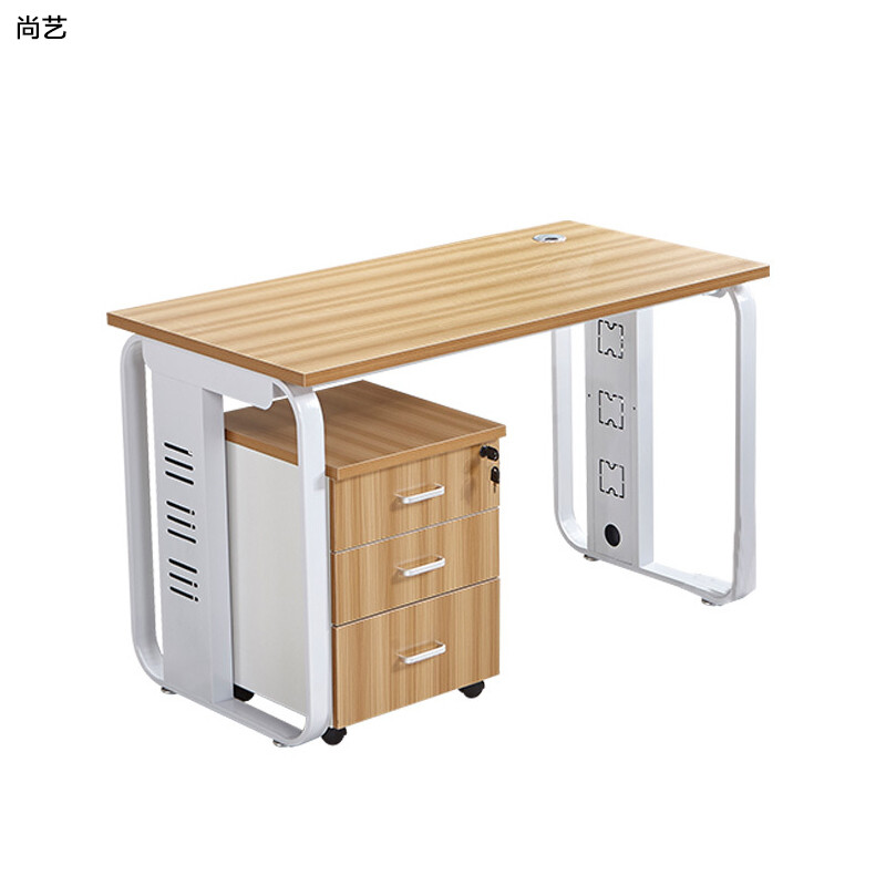 【联想(lenovo)系列】尚艺 员工位 单人位 柜 白钢架 胡桃色图片,高清