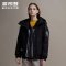 波司登女2019新款短款时尚羽绒服工装外套冬季_1 155/80A 黑色8056