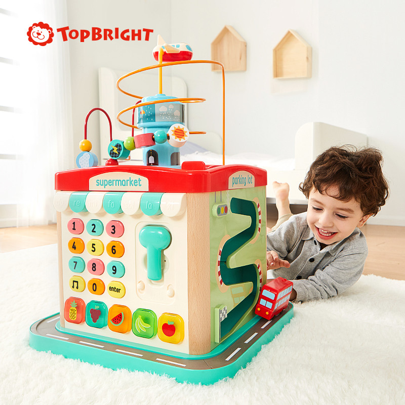 Topbright特宝儿早教多功能绕珠益智百宝箱大号四面体120412