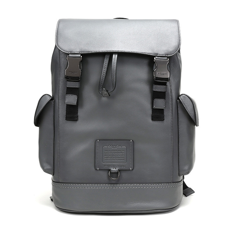 COACH 蔻驰 奢侈品 男士鹅卵石纹皮革RIVINGTON双肩包 36080 JIGRY-灰色