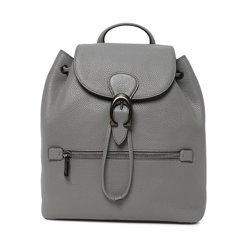 COACH 蔻驰 奢侈品 女士抛光鹅卵石皮革EVIE双肩背包 68380 V5HGR-灰色