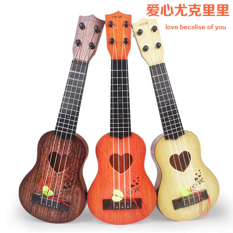 儿童乐器仿真尤克里里四弦可弹奏启蒙早教音乐玩具吉他181卡其色