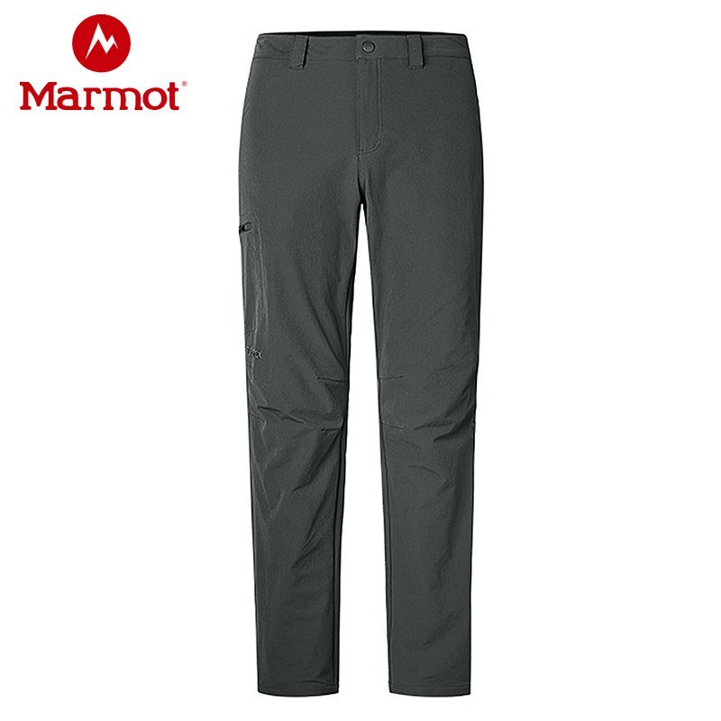 Marmot/土拨鼠2020运动户外防风防泼水透气男款M3软壳裤 炭灰1137 34/L（尺码偏大）