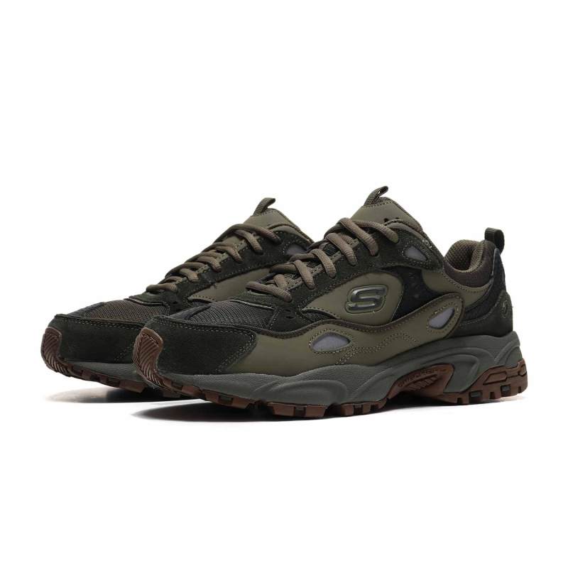 【自营】Skechers斯凯奇男鞋休闲鞋复古蛇纹时尚厚底老爹鞋666058. 666058/OLV橄榄色 42码