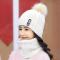 帽子女冬天潮加绒毛线帽韩版青年甜美可爱女士秋冬针织帽百搭保暖_528_178 米色帽子+围脖(加绒加厚)