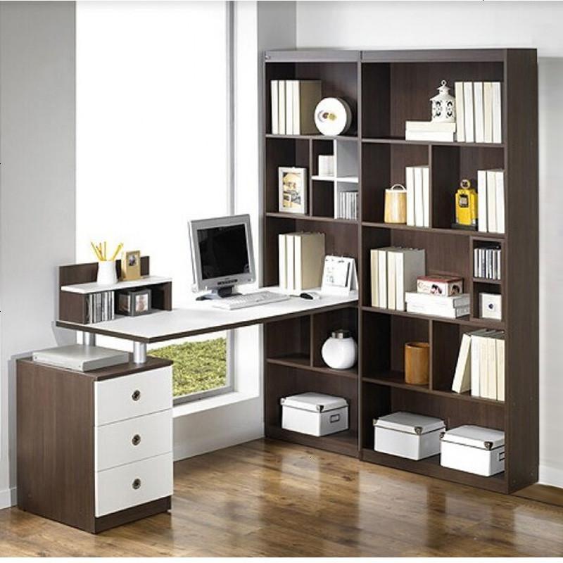 苏宁放心购转角电脑桌台式书桌书柜组合办公桌写字台家用学习桌子A-STYLE_82 转角电脑桌加B+C书柜_颜色留言