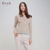 鄂尔多斯ERDOS [提花]100%山羊绒圆领女式羊绒衫针织衫毛衣 驼灰 XL/100