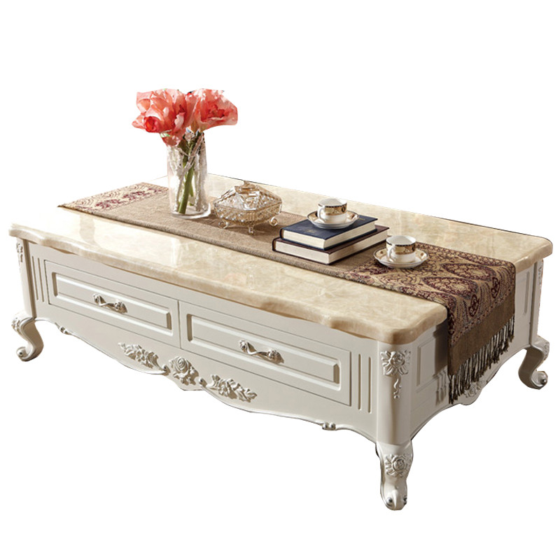 8601茶几电视柜 大理石面板茶几1.3米*0.7米