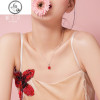 创意红苹果项链女纯银锁骨链潮网红可爱清新平安果吊坠圣诞 苹果项链