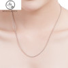 s925纯银链子无吊坠扭片链狐尾链满天星裸链配饰品单项链女锁骨链_1 1.2车圆盒子链45cm